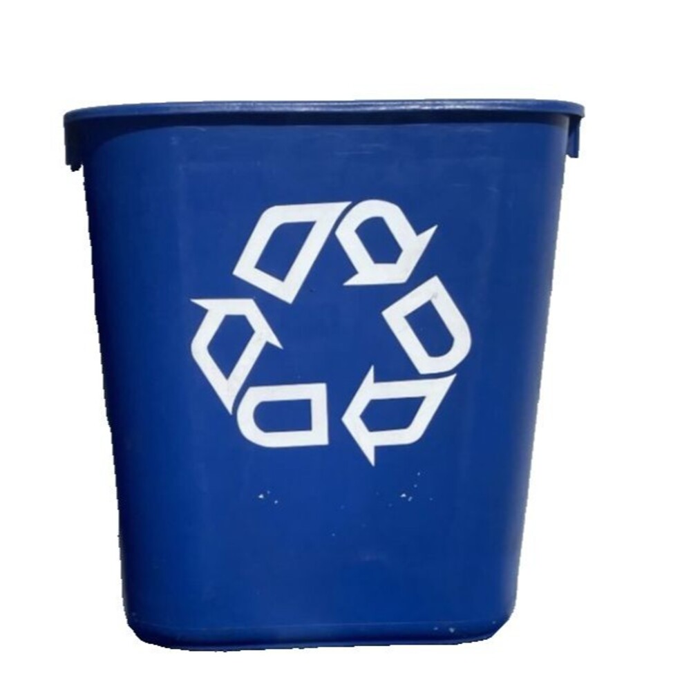 Rubbermaid Deskside Recycling Bin – 3.25 Gal Blue Plastic Can Indoor / Outdoor